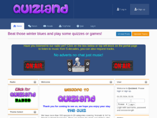 Screenshot of www.quizland.co.uk